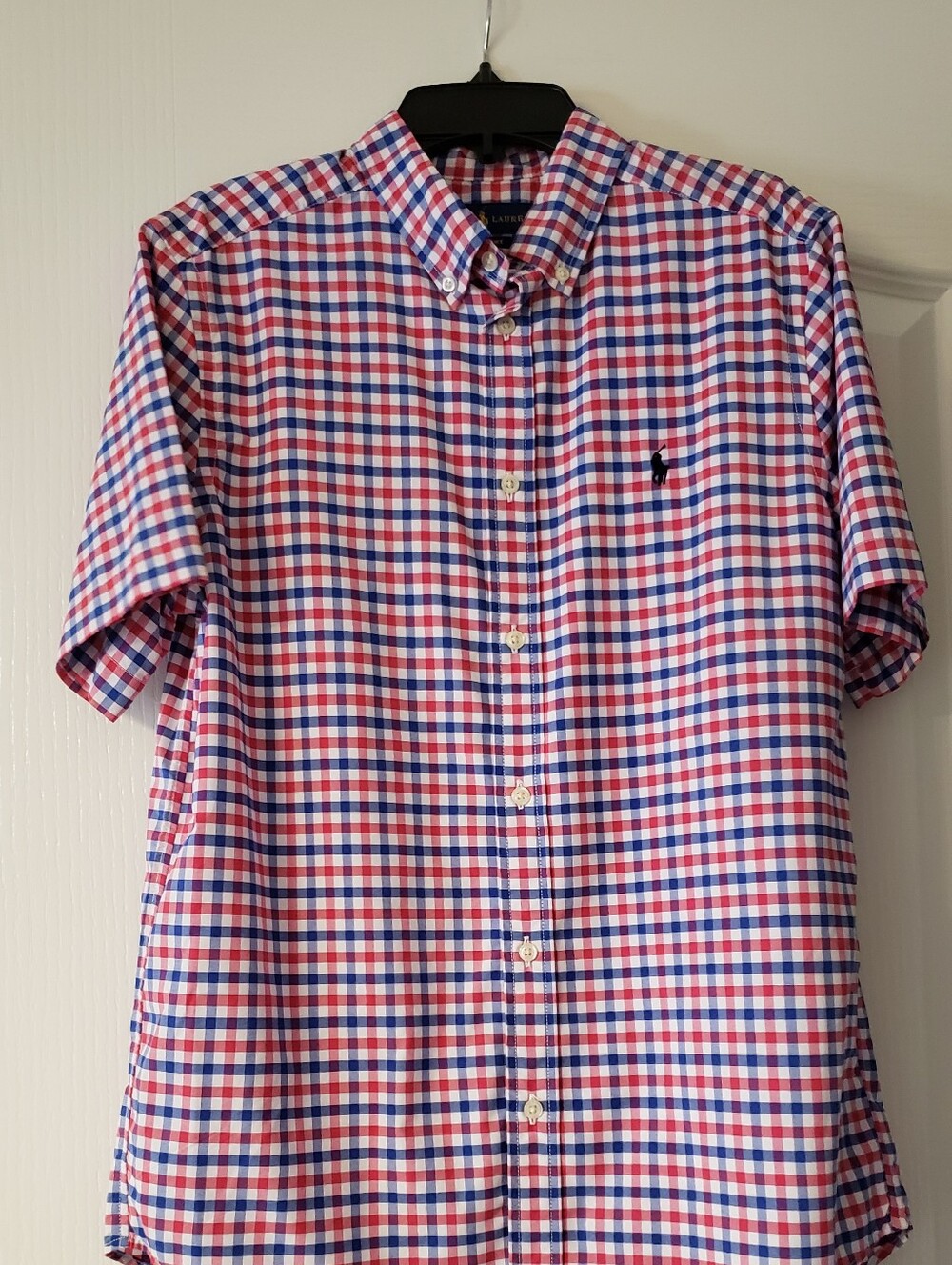 Polo by Ralph Lauren Red, Blue & White Gingham Short-Sleeve Button-Down Shirt XL